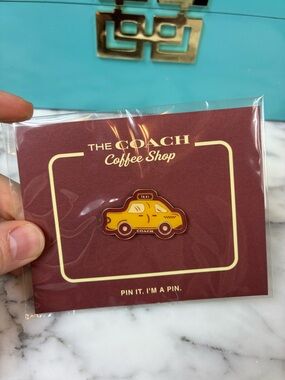 Coach Coffee Shop Yellow Taxi Cab Collectible Sealed Pin - NWT Rare Novelty
